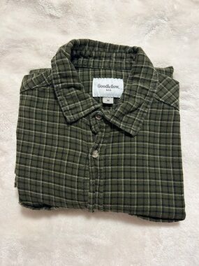 Goodfellow & Co Olive Plaid Button-Down Shirt